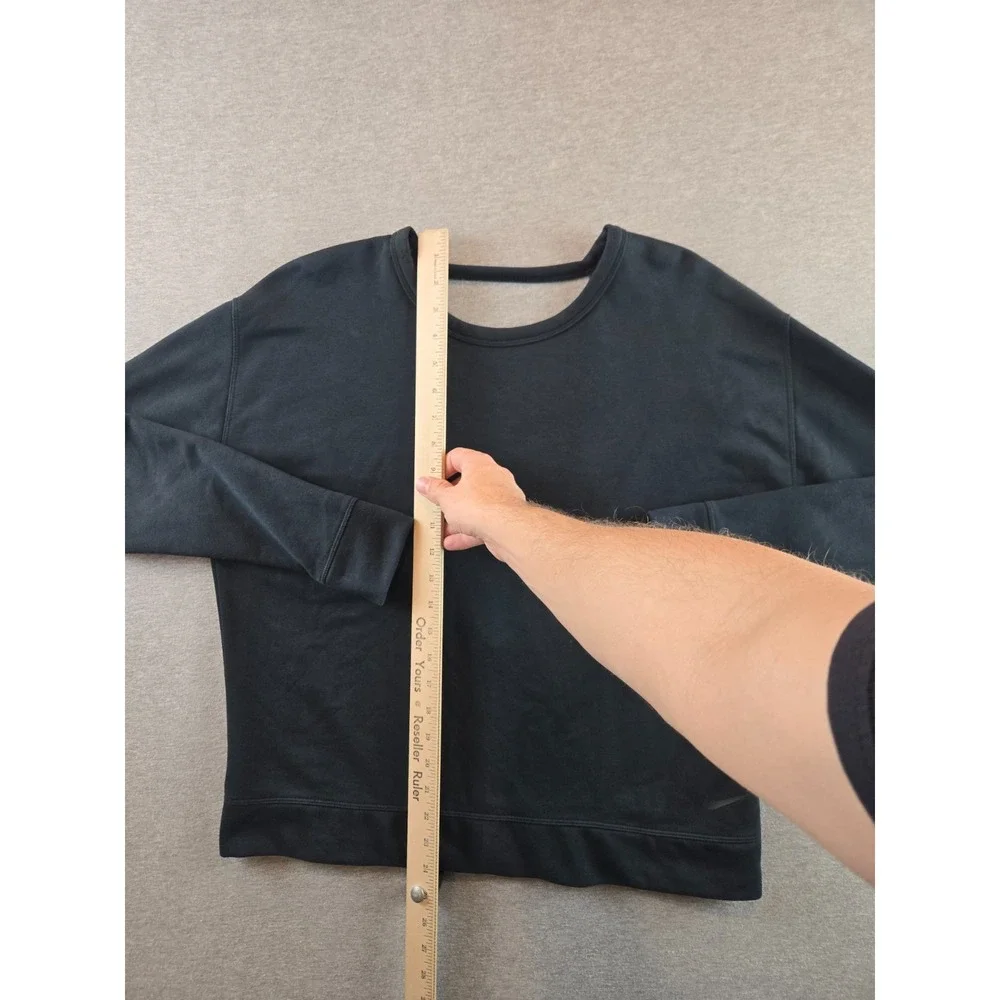 Nike‎ Sweatshirt Womens M Black Open Back Training Top Athleisure 938901-010